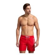 Rode Zijlogo Zwemshorts Bikkembergs , Red , Heren