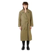 Gabardine Oversized Trench Coat Burberry , Green , Dames