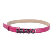 Zula Riem Leer Logo Fuchsia Hugo Boss , Pink , Dames