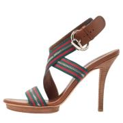 Pre-owned Canvas sandals Gucci Vintage , Brown , Dames