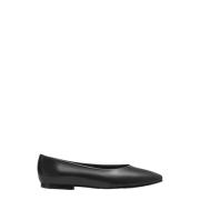 Square Toe Ballet Flats Flattered , Black , Dames