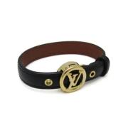 Pre-owned Leather bracelets Louis Vuitton Vintage , Black , Dames