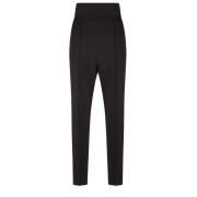 Hoge Tapered Wollen Broek Loulou Studio , Black , Dames