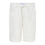 Vegan Leren Midi Shorts Proenza Schouler , White , Dames