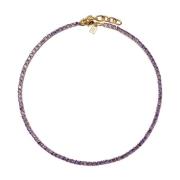 Paarse Zirkonia Statement Ketting Crystal Haze , Purple , Dames