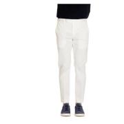 Witte Twill Stretch Slim Broek PT Torino , White , Heren