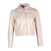 Pre-owned Leather outerwear Hermès Vintage , Pink , Dames