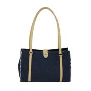 Pre-owned Denim handbags Burberry Vintage , Blue , Dames