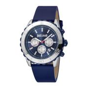 Elegante Zilveren Heren Analoge Horloge Just Cavalli , Gray , Heren