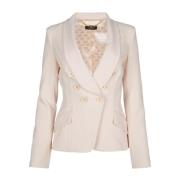 Stijlvolle Jas voor Vrouwen Elisabetta Franchi , Beige , Dames