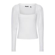 Witte top met vierkante halslijn Rotate Birger Christensen , White , D...