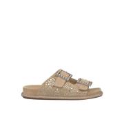 Platte Sandaal met Strass Alma EN Pena , Beige , Dames