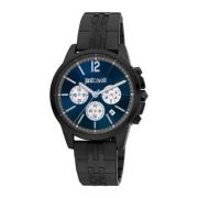 Zwarte Multi-Functionele Analoge Horloge Just Cavalli , Black , Heren