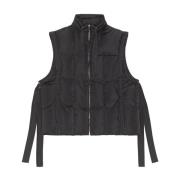 Gewatteerd Polyester Vest Ganni , Black , Dames