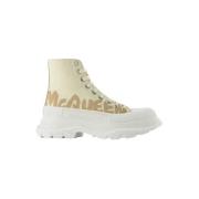 Leather sneakers Alexander McQueen , Beige , Dames