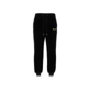 Zachte Zwarte Chenille Joggers MCM , Black , Heren