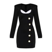 Jurk met knopen Balmain , Black , Dames