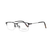 Zwarte Half-Rim Metalen Optische Monturen Ermenegildo Zegna , Black , ...