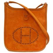 Pre-owned Leather shoulder-bags Hermès Vintage , Orange , Dames