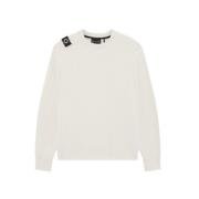 Kern Crew Sweatshirt Wit Diagonaal Loop Ma.strum , White , Heren