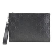 Pre-owned Leather clutches Gucci Vintage , Black , Dames