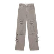 Cargo Design Boyfriend Jeans met Riemdetail Blumarine , Beige , Dames