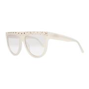 Witte Ovale Zonnebril met Bruine Gradiëntlens Guess , White , Dames