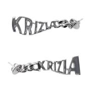 Messing Logo Oorbellen Krizia , Gray , Dames