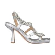 Slangenhak sandaal met strass details Alma EN Pena , Gray , Dames