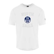 Witte Crewneck T-shirt met Front Print North Sails , White , Heren