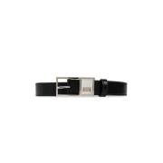 Leren Riem Balmain , Black , Heren