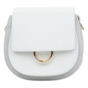 Italiaans Leren Kleine Off-Witte Crossbody Tas Er00115063 Estro , Whit...