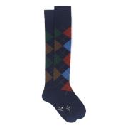 Koningsblauwe Wollen Sokken met Inlegmotief Gallo , Multicolor , Heren
