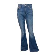 Bootcut Stretch Denim Jeans Mid Blue Denham , Blue , Dames