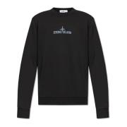 Sweatshirt met logo Stone Island , Black , Heren