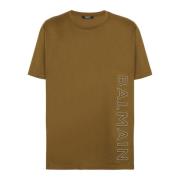 Oversized T-shirt van katoen met reflecterend logo Balmain , Green , H...