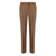 Bruine Geruite Wollen Broek Max Mara Weekend , Brown , Dames