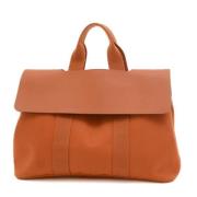 Pre-owned Canvas handbags Hermès Vintage , Orange , Dames