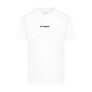 Witte T-shirt Ronde Hals Korte Mouw Jil Sander , White , Heren