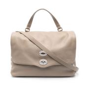 Beige Postina Tas van Kalfsleer Zanellato , Beige , Dames