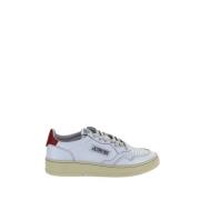 Stijlvolle witte sneakers met rode tag Autry , White , Dames