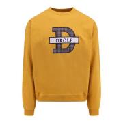 Gele Sweatshirt Crew-Neck Geborduurd Logo Drole de Monsieur , Yellow ,...