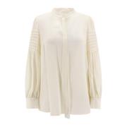 Beige V-Neck Wool Shirt Chloé , Beige , Dames