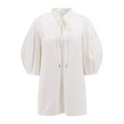 Witte V-hals Kant Kraag Shirt Chloé , White , Dames