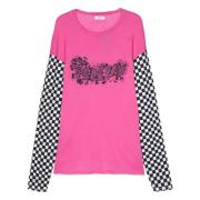 Gedrukt Licht Jersey Longsleeve T-shirt ERL , Pink , Heren