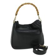 Pre-owned Leather handbags Gucci Vintage , Black , Dames