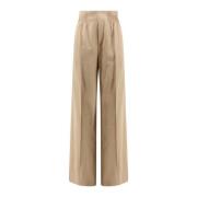 Beige Hoge Taille Wollen Broek Chloé , Beige , Dames