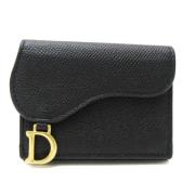 Pre-owned Leather wallets Dior Vintage , Black , Dames