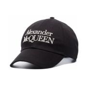 Geborduurd Logo Katoenen Pet Zwart Alexander McQueen , Black , Heren