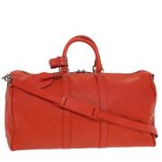 Pre-owned Leather travel-bags Louis Vuitton Vintage , Red , Dames